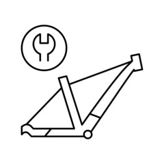bicycle frame repair line icon vector illustration