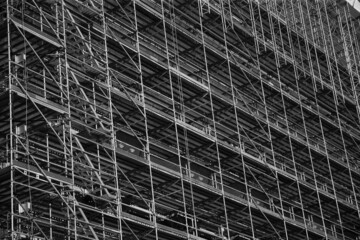 Plakat Scaffolding for the repair of the facade of buildings