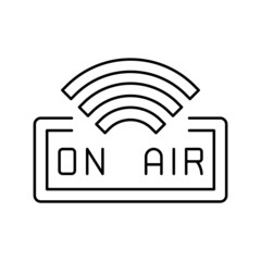 on air live radio podcast line icon vector illustration