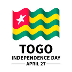 Togo Independence Day typography poster. National holiday celebrated on April 27. Vector template for banner, greeting card, flyer, etc