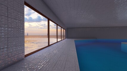 Pool with sea view