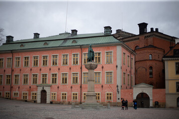 Naklejka premium Panoramic views of Stockholm's old city centre in cloudy weather