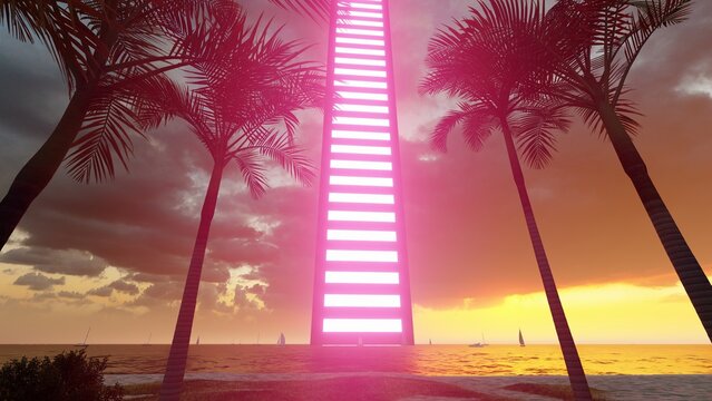 light tower in sea