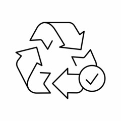 recycling sign line icon vector illustration sign
