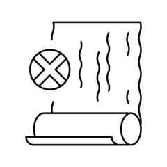 damaged badly pasted wallpaper line icon vector illustration