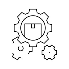 delivering working mechanism line icon vector illustration