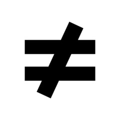 Mathematical operation or not equal symbol isolated on white background, illustration vector