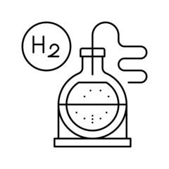 use in synthesis hydrogen line icon vector illustration