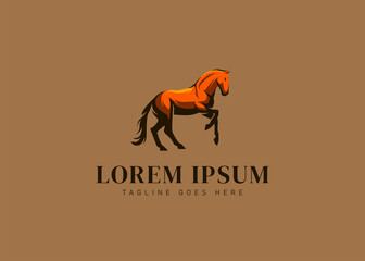 Horse Farm Logo Design Template. Wild Horse Icon Vector