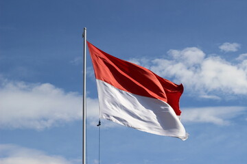 Naklejka na ściany i meble Indonesian flag, red and white flag, symbol of the state of Indonesia, Indonesian independence day. suitable for use during national celebrations.