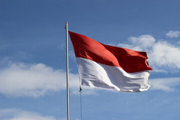 Indonesian flag, red and white flag, symbol of the state of Indonesia, Indonesian independence day. suitable for use during national celebrations.