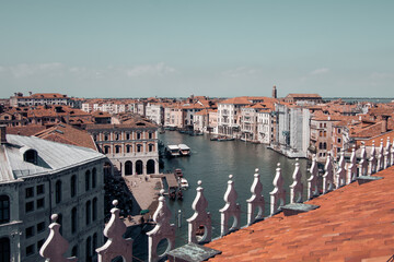 Fototapeta na wymiar view from above on the canale grande in venice, italy