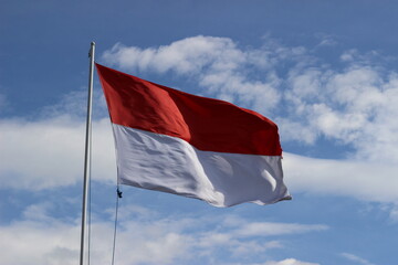 Indonesian flag, red and white flag, symbol of the state of Indonesia, Indonesian independence day. suitable for use during national celebrations.
