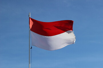 Indonesian flag, red and white flag, symbol of the state of Indonesia, Indonesian independence day. suitable for use during national celebrations.