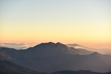 Fototapeta na wymiar mountain peak at sunset 