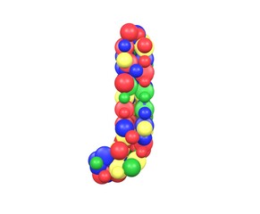 Toy Ball Themed Font Letter J