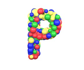 Toy Ball Themed Font Letter P