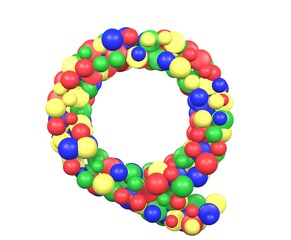 Toy Ball Themed Font Letter Q