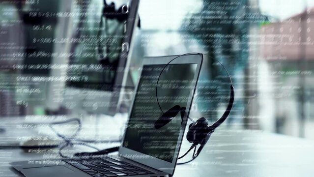 Programming and coding of future software envisional graphic . Computer application development concept .