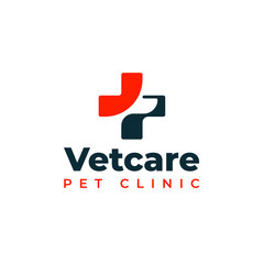 vet care logo. clinic health care hospital logo