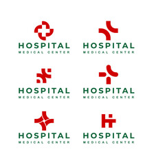 hospital medical center logo sets, clinic logo, healthcare logo