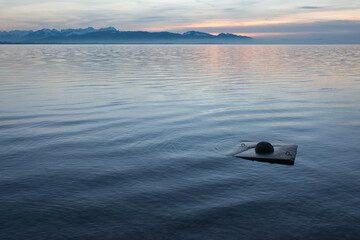 Stiller Winterabend am Bodensee