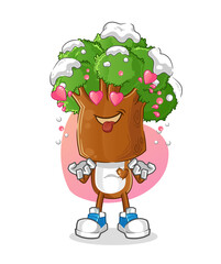 tree head cartoon fallin love vector. cartoon character