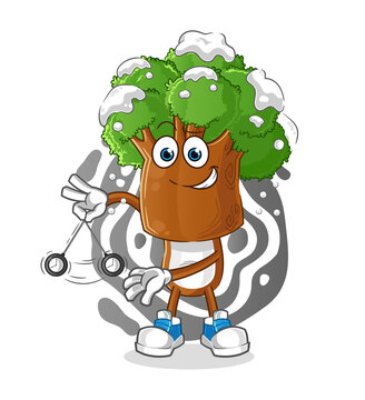 recommend clip art: tree head cartoon hypnotizing. cartoon mascot vector