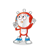 alarm clock head cartoon eavesdropping vector. cartoon character