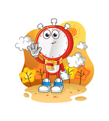 alarm clock head cartoon in the autumn. cartoon mascot vector