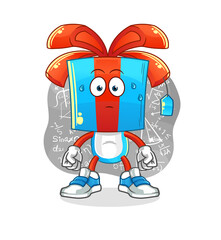 gift head cartoon thinking hard vector. cartoon character