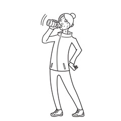 Women who exercise and hydrate.