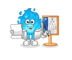 blue fire oculist cartoon. cartoon mascot vector