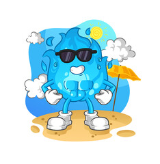 blue fire sunbathing in summer. character vector