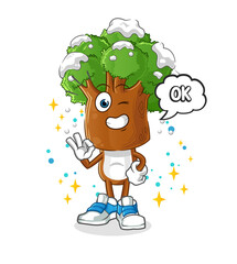 tree head cartoon agree mascot. cartoon vector
