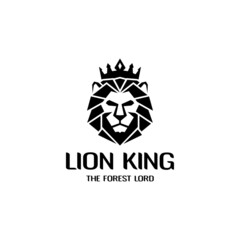Geometric polygonal lion king logo vector template. Lion head logo  design
