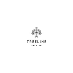 Tree line logo icon design template