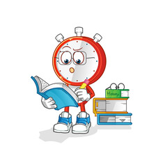 alarm clock head cartoon studying mascot. cartoon vector