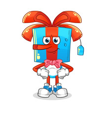 gift head cartoon lie like Pinocchio character. cartoon vector