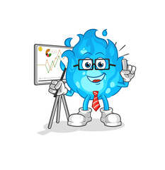blue fire marketing character. cartoon mascot vector