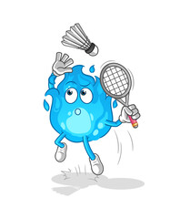 blue fire smash at badminton cartoon. cartoon mascot vector