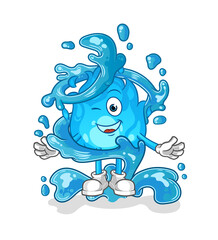 blue fire fresh with water mascot. cartoon vector