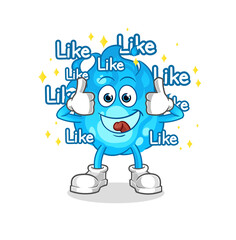 blue fire give lots of likes. cartoon vector