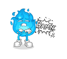 blue fire very pissed off illustration. character vector