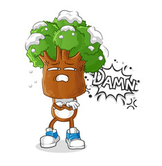 tree head cartoon very pissed off illustration. character vector