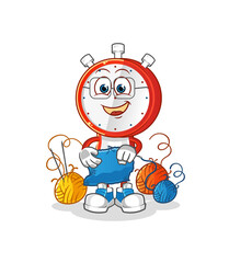 alarm clock head cartoon tailor mascot. cartoon vector
