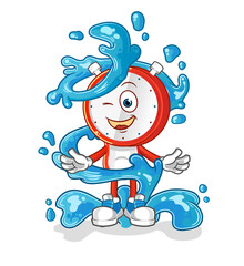 alarm clock head cartoon fresh with water mascot. cartoon vector