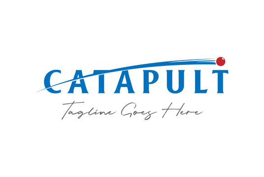 Catapult Trebuchet Text Type Font Word Typography Logo Design Vector