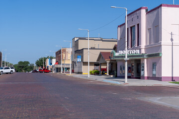 Fototapeta na wymiar Downtown streets of the small rural Kansas town of Norton