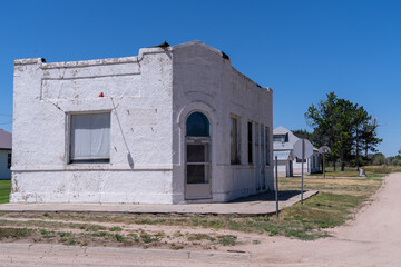 Abandoned building for a former restaurant or business in Cope, Colorado